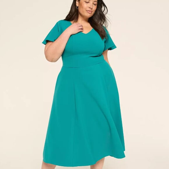 BLACK Lane Bryant Black Lena High Low Scuba Dress - 26 EUC BLACK - Picture 14 of 14